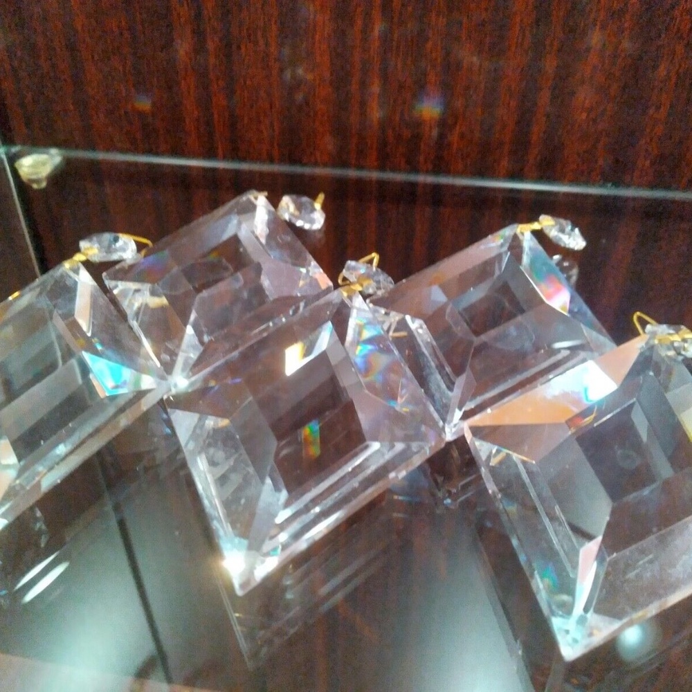 Chandelier Part Large Diamond Shaped Pendants with Octagon Bead